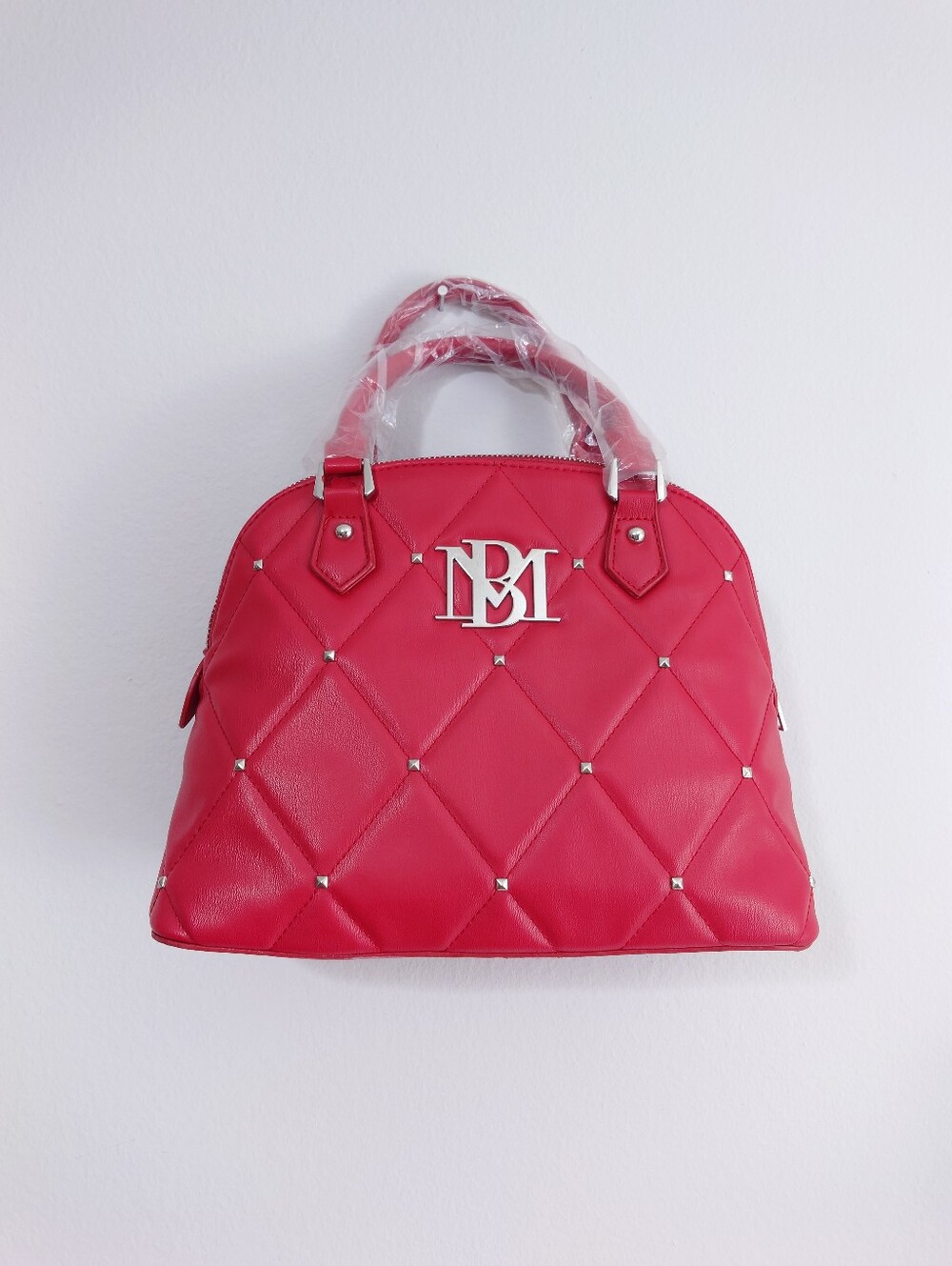 Badgley Mischka Pink Quilted Dome Satchel Bag NWT Vegan Leather